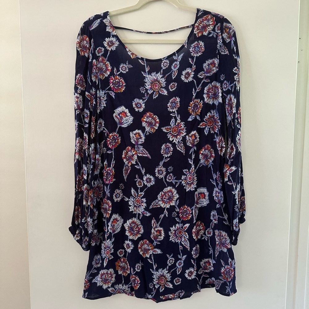 Billabong Blue and Pink Mini Dress Relaxed Backless